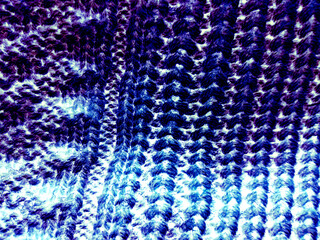 Scandinavian Background. Indigo Knitted Fabric.