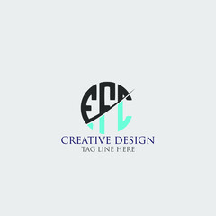 EEC Letter Logo Design Cross Monogram Icon.
