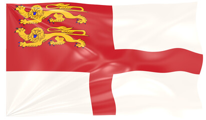 3d Illustration of a Waving Flag of Sark