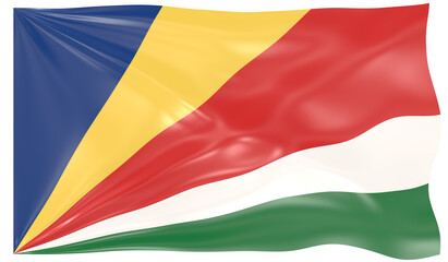 3d Illustration of a Waving Flag of Seychelles