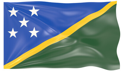 3d Illustration of a Waving Flag of Solomon Islands
