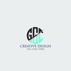 GGC Letter Logo Design Cross Monogram Icon.
