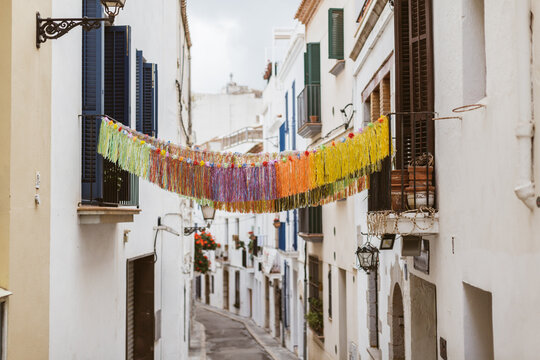 old street of sitges city