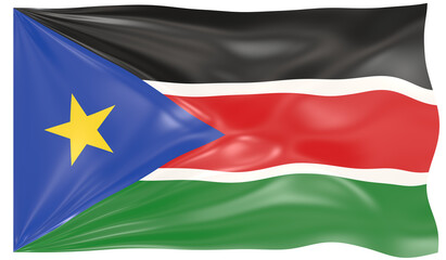 3d Illustration of a Waving Flag of South Sudan
