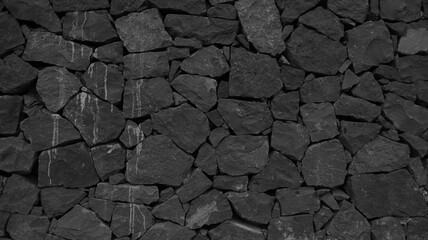 A wall of stones at the beach