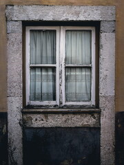 Fototapeta na wymiar The window in Alfama in Lisbon. Autumn 2019.