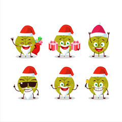 Santa Claus emoticons with green leaves cartoon character