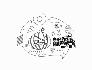 Happy Halloween banner or party invitation background, Vector illustration