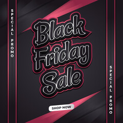 Black Friday sale banner with black and red concept in abstract style