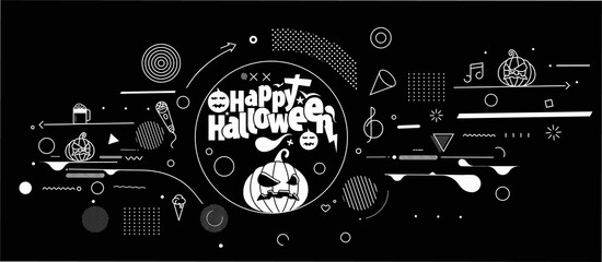 Happy Halloween banner or party invitation background, Vector illustration