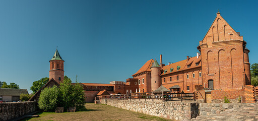 View of 15th century Gothic castle in Tykocin after the reconstruction work. The Castle located on the right bank of Narew river.