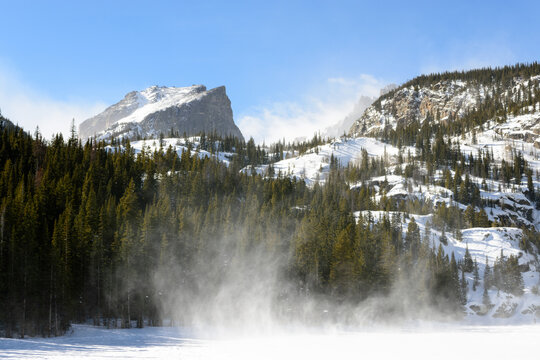 Windy winter day in the Mountains