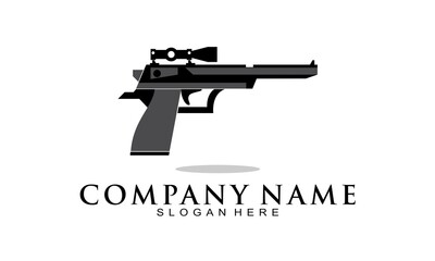 Gun illustration vector logo