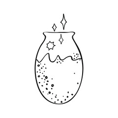 Potion bottle doodle logo icon sparkles star magic water bubble sign Hand drawn sketch Cartoon acid design children's style Fashion print clothes apparel greeting invitation card banner poster cover