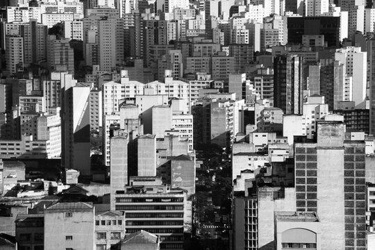 View of expansive Sao Paulo skyline, Brazil