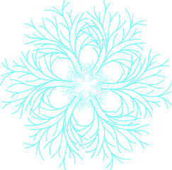 The snowflake is blue. The winter symbol is a snowflake.