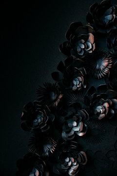 Black Flowers On Black Baclground