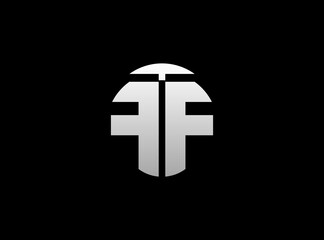 Lettermark logo FF. logo initials double letter F. Logo design identity or abbreviation letters.