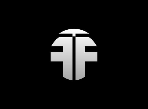 Lettermark logo FF. logo initials double letter F. Logo design identity or abbreviation letters.