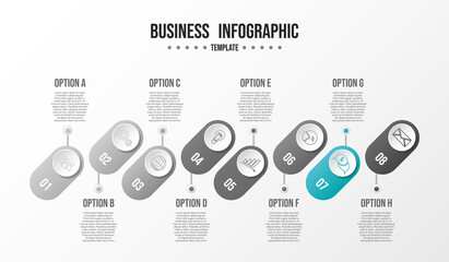 Business infographic with icons. Timeline concept. Vector