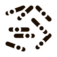 Microscopic Bacterium Sticks Vector Icon. Medical Dangerous Organism Bacterium Element Pictogram. Chemical Microbe Infection Microorganism Design Contour Monochrome Illustration
