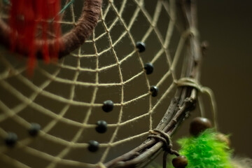 Wicker dream catcher. Amulet for scaring away evil spirits. 