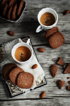 Almond coffee shortbread