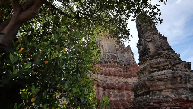 Old pagoda ,temple in Ayutthaya Historical Park. Wat Chai Watthanaram, Ayutthaya province, Thailand.