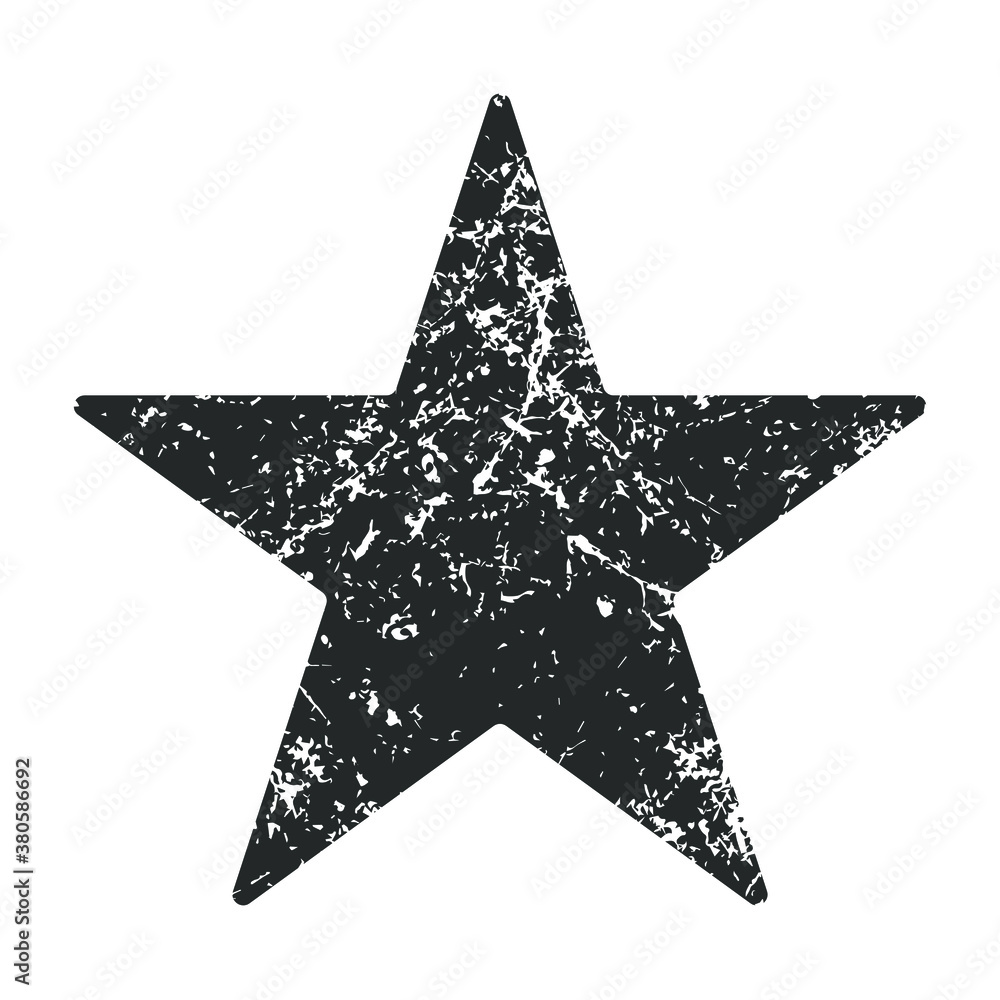 Wall mural star shape icon. vector illustration image. rating and review symbol with grunge texture. decoration