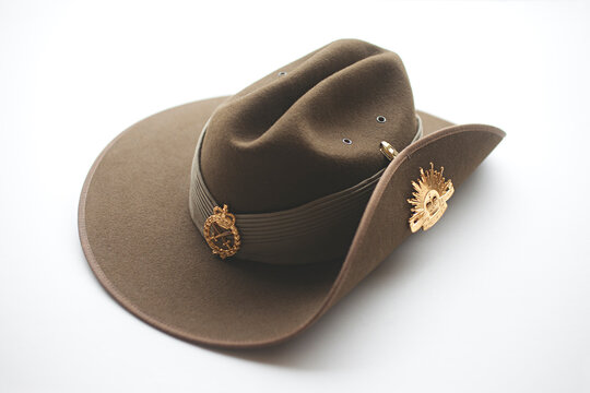 Close up of Australian army slouch hat