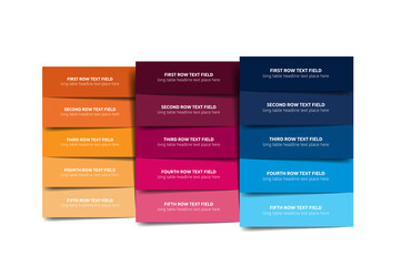 Option template, table, schedule, banner. Step by step infographic.