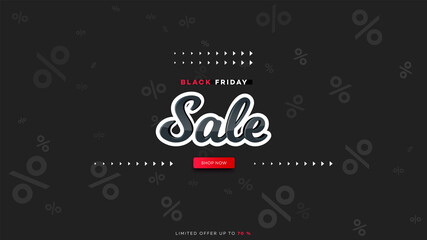 Black friday sale text design. Abstract vetor promotional background