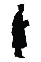 Graduated student silhouette vector