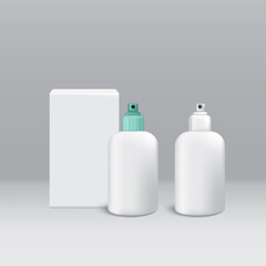 Cosmetic package color white for decorate on gray background