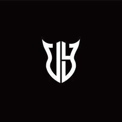 Initial U Y letter with unique shield style logo template vector © diva