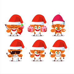 Santa Claus emoticons with orange dried leaves cartoon character