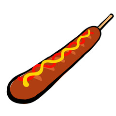 Illustration of Frankfurter: Illustration like woodblock print