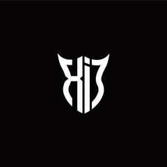 Initial X I letter with unique shield style logo template vector