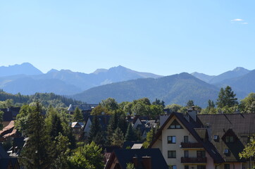 Obraz premium Tatry - widok z Zakopanego Kotelnicy, Polska