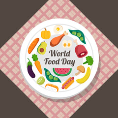 Hand drawn world food day
