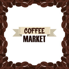 coffee market, background grains aroma drink template