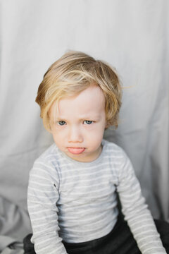 Cute Little Boy Showing Sad Facial Expression