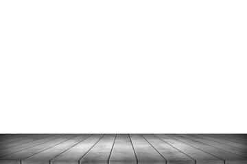 Wood table top isolated on white background. Used for product placement or montage	