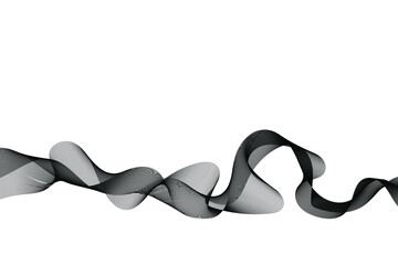 smoke abstract on white background flowing lines abstract background. Abstract grey wave isolated on white background. illustration for modern business design. Futuristic wallpaper. Cool element