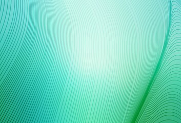 Light Green vector background with curved lines.