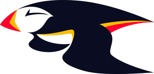 Abstract Design of Puffin Diving 