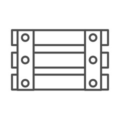 wood fence protection rustic garden line icon style