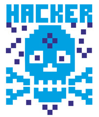 pixel skull, grunge vintage design t shirts
