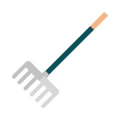 gardening, pitchfork tool work flat icon style