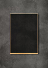 Traditional black board isolated on a dark concrete background